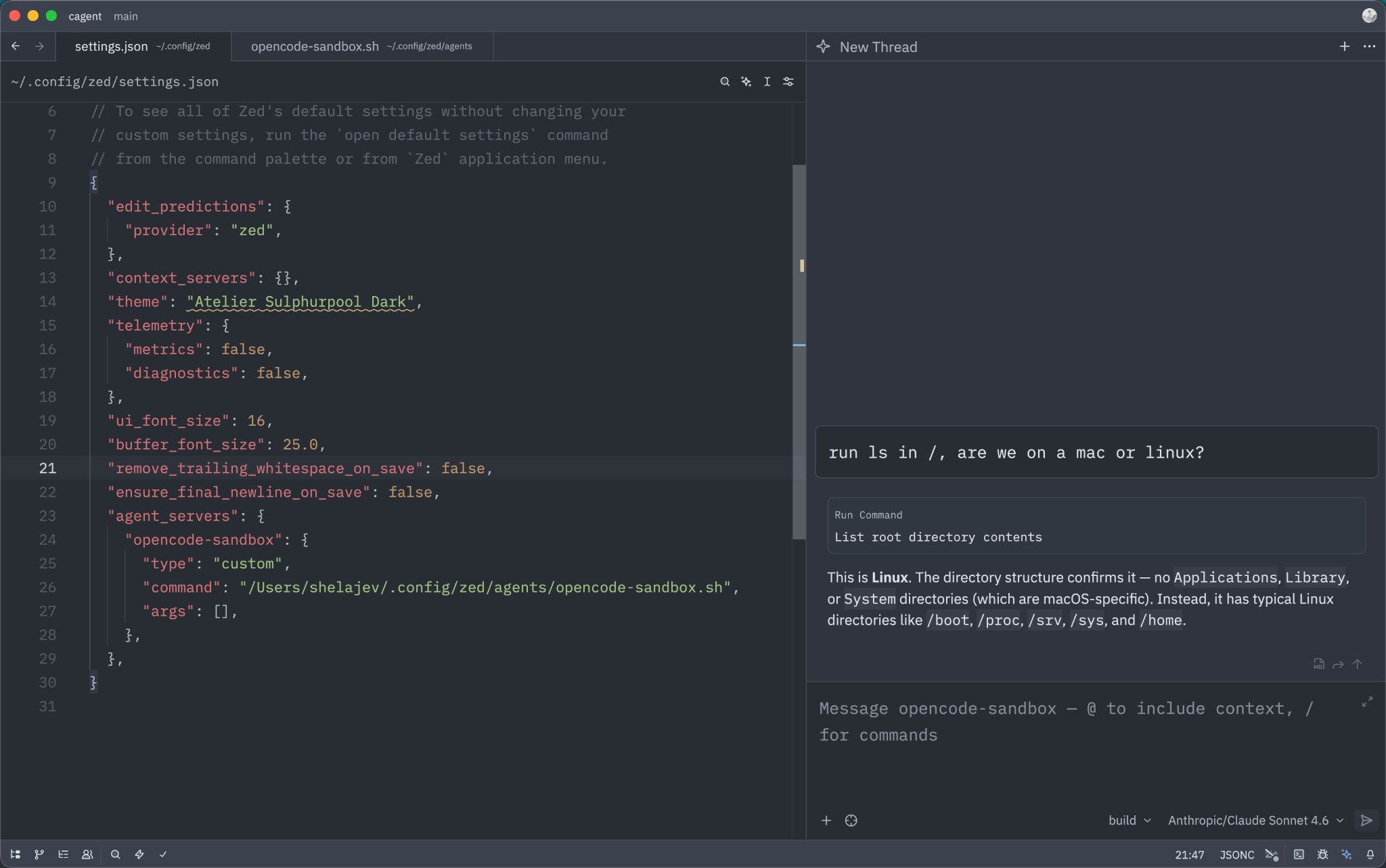 Safe Coding Agents in Zed with Docker Sandboxes