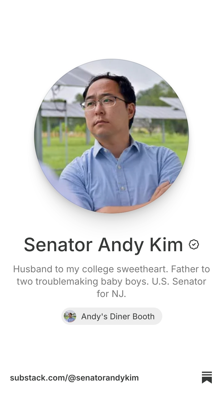 Senator Andy Kim | Substack