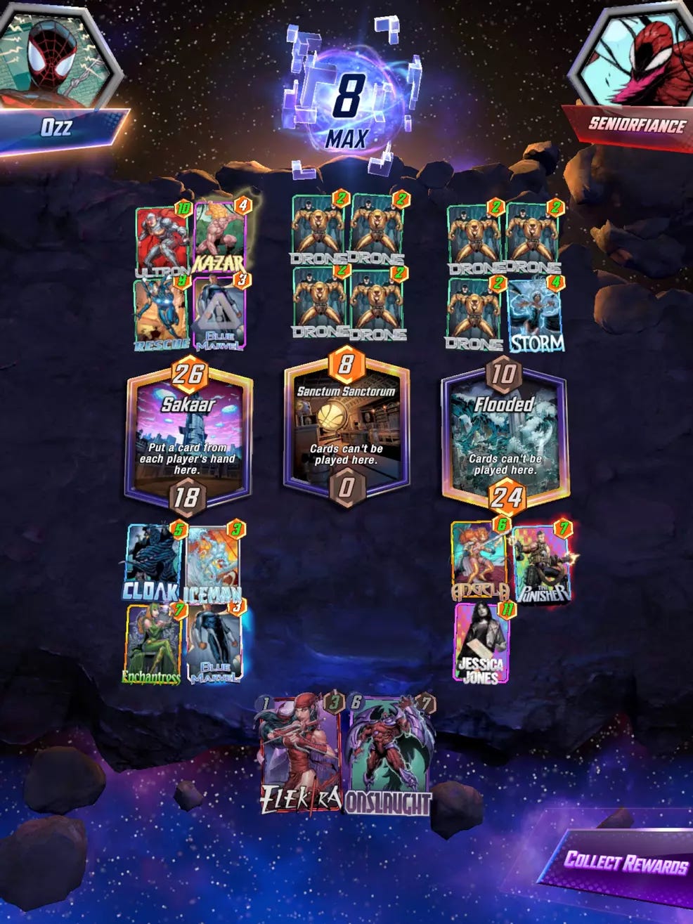 Ultron fills the board in Marvel Snap