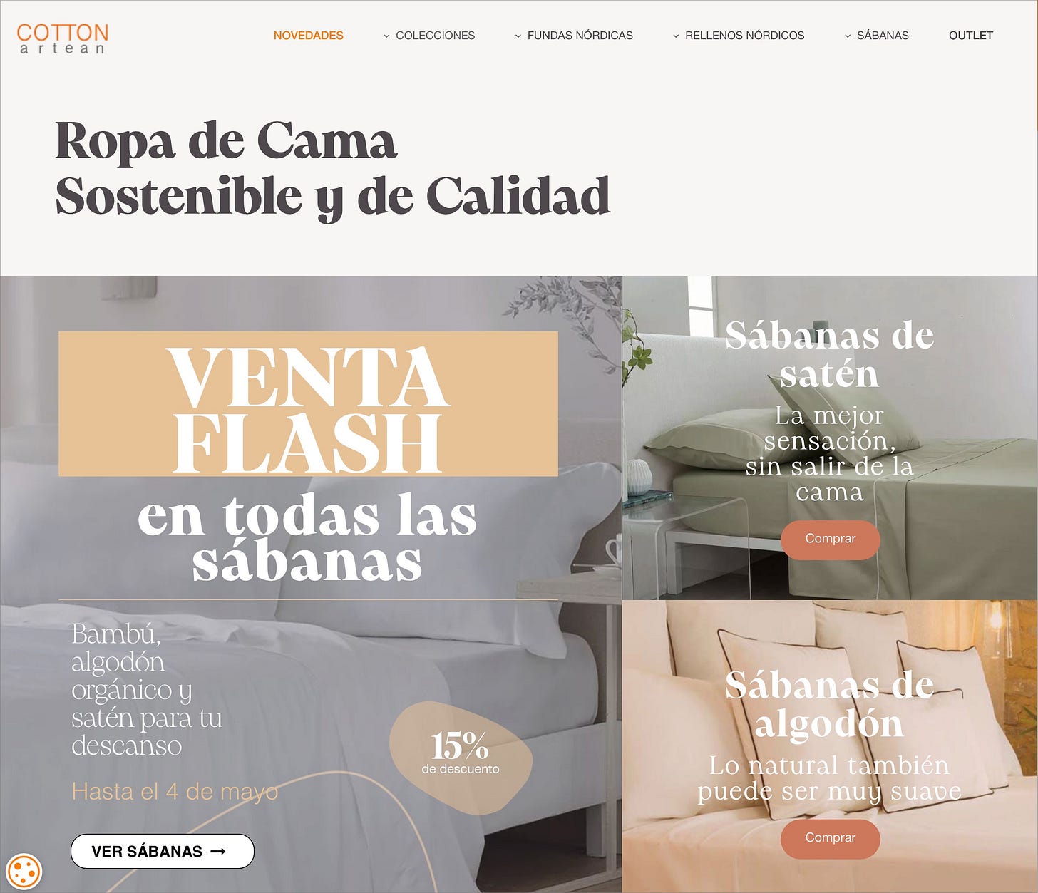 Portada de la tienda Cotton Artean 