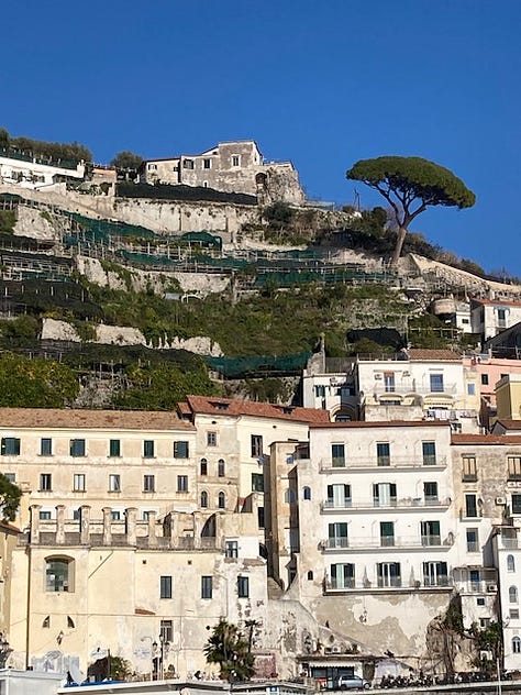 Images of Amalfi town and surrounding hills
