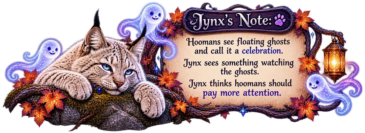 Jynx's Notes - Hoomans should pay attention and stop seeing ghosts. Jynx's Notes - Hoomans should pay attention and stop seeing ghosts.