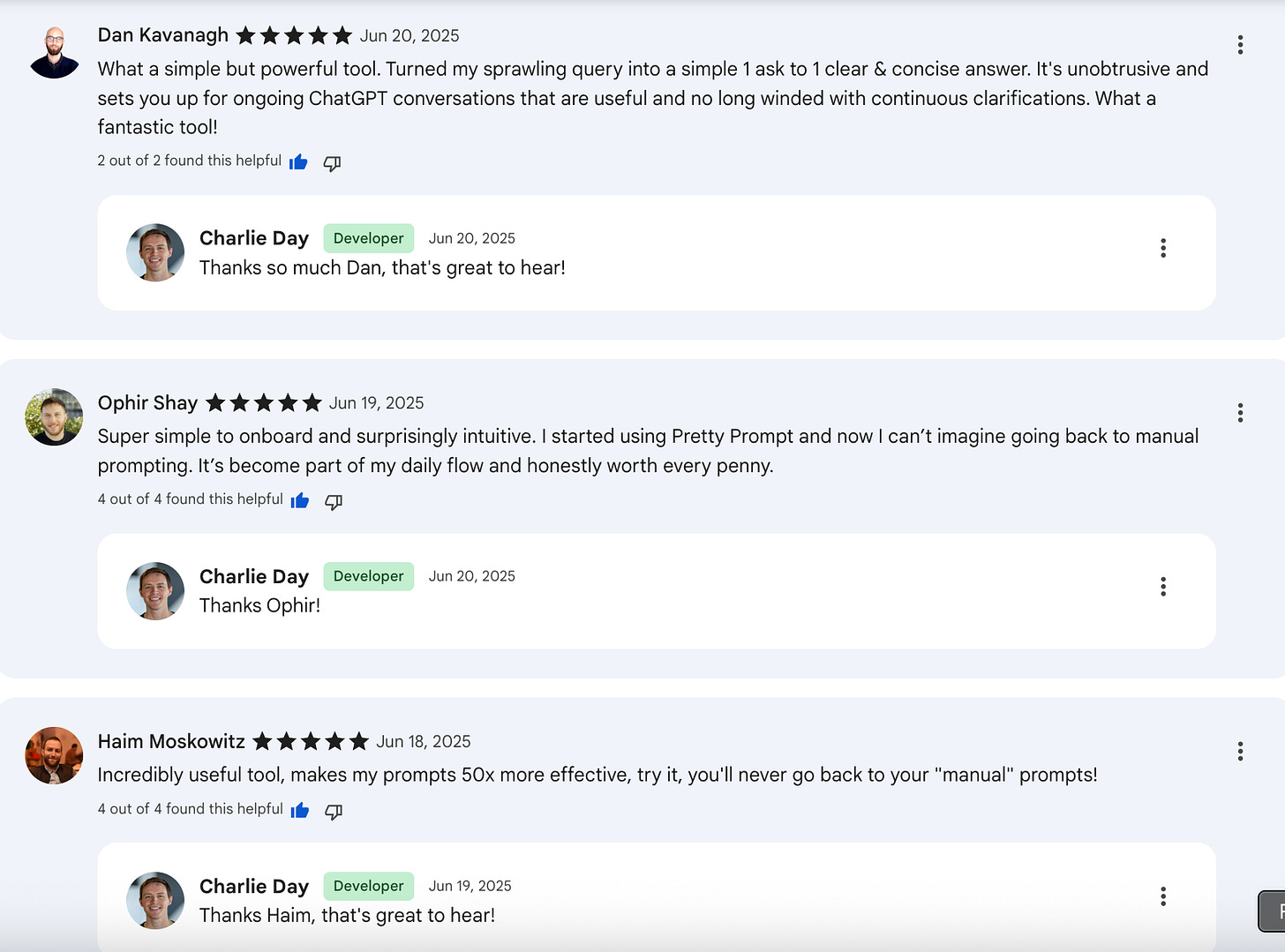 User reviews for Pretty Prompt