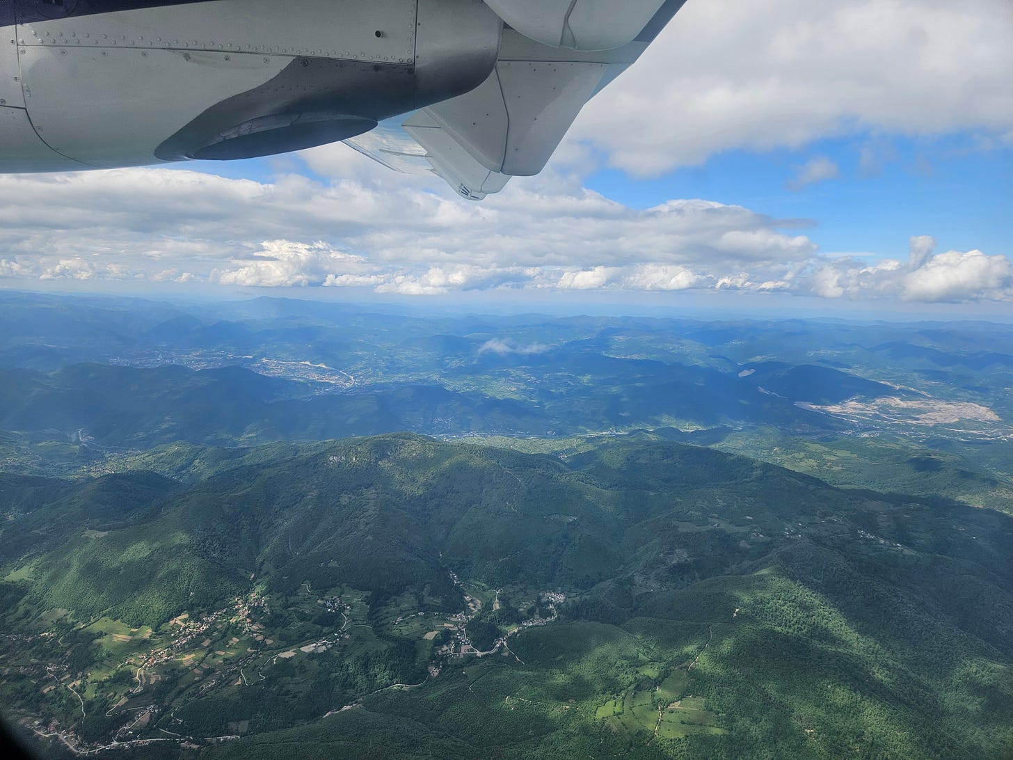 Mountains of Bosnia and Herzegovina, seen from airplane