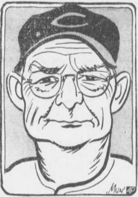 Illustration of Reds manager Bill McKechnie. Illustration of Reds manager Bill McKechnie.
