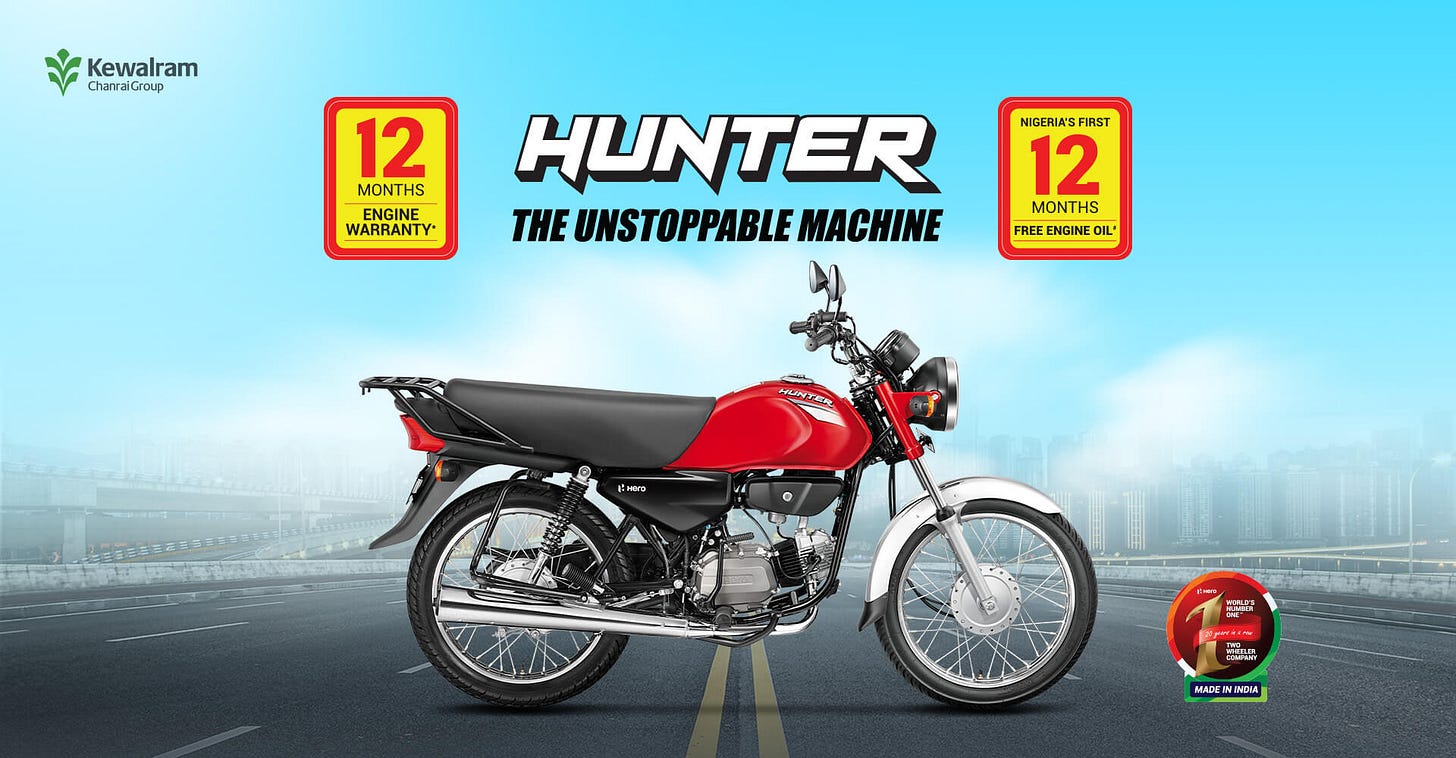 Hero Hunter Bike, Hunter Motorcycle in Nigeria, Price, Mileage, Image of  the Bike - HeroMotoCorp Nigeria