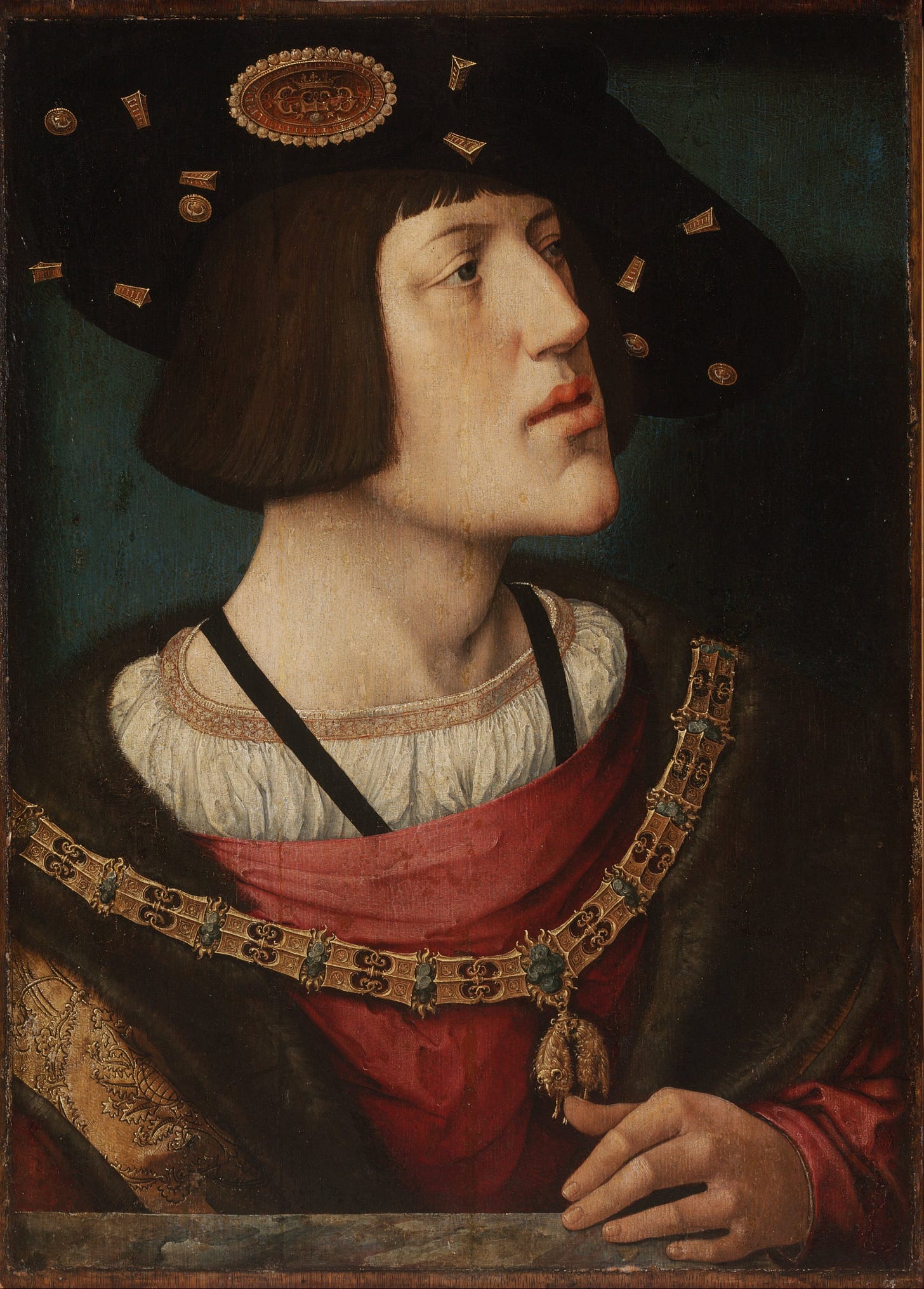 Carlos I of Spain, taken from https://en.wikipedia.org/wiki/Charles_V,_Holy_Roman_Emperor#/media/File:Barend_van_Orley_-_Portrait_of_Charles_V_-_Google_Art_Project.jpg