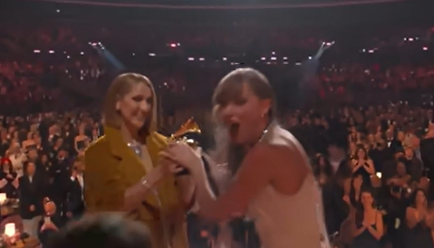Taylor Swift disregarded Celine Dion on stage 