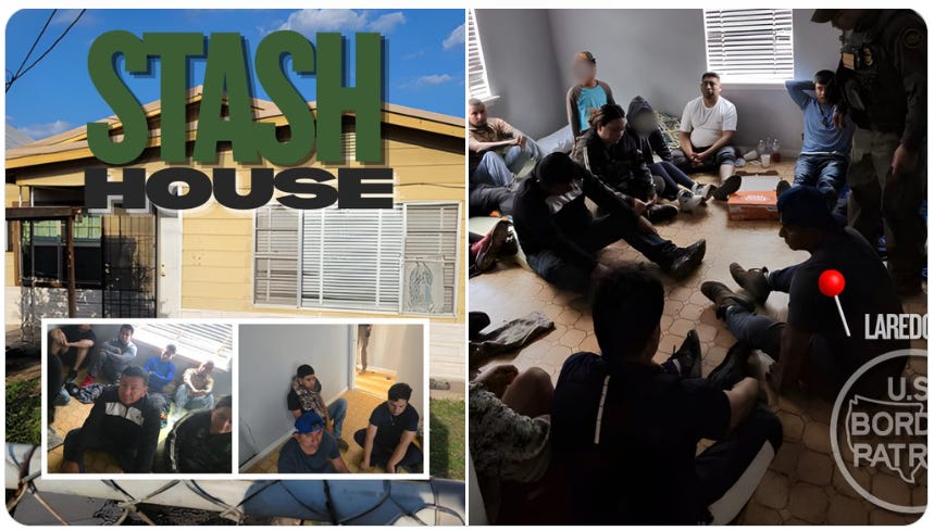 17 illegal aliens from three different countries were found by US Federal Agents inside this Laredo, Texas cartel “stash house”