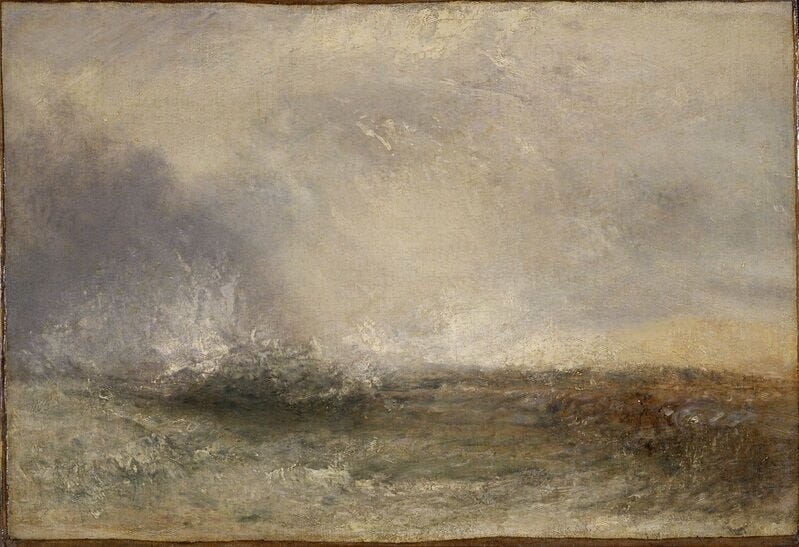J. M. W. Turner | Stormy Sea Breaking on a Shore (1840-1845) | Artsy