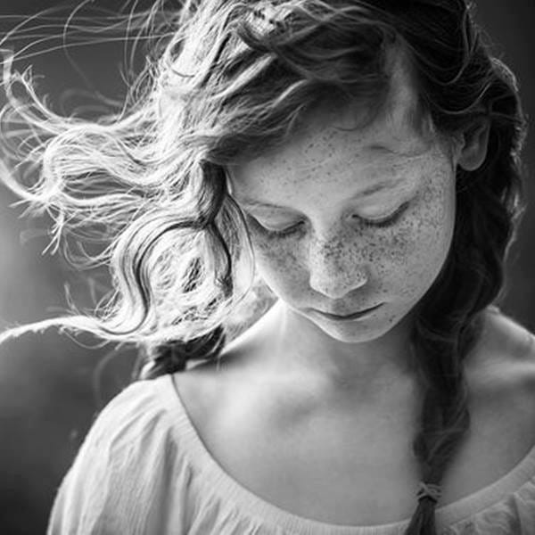 May be a black-and-white image of child May be a black-and-white image of child