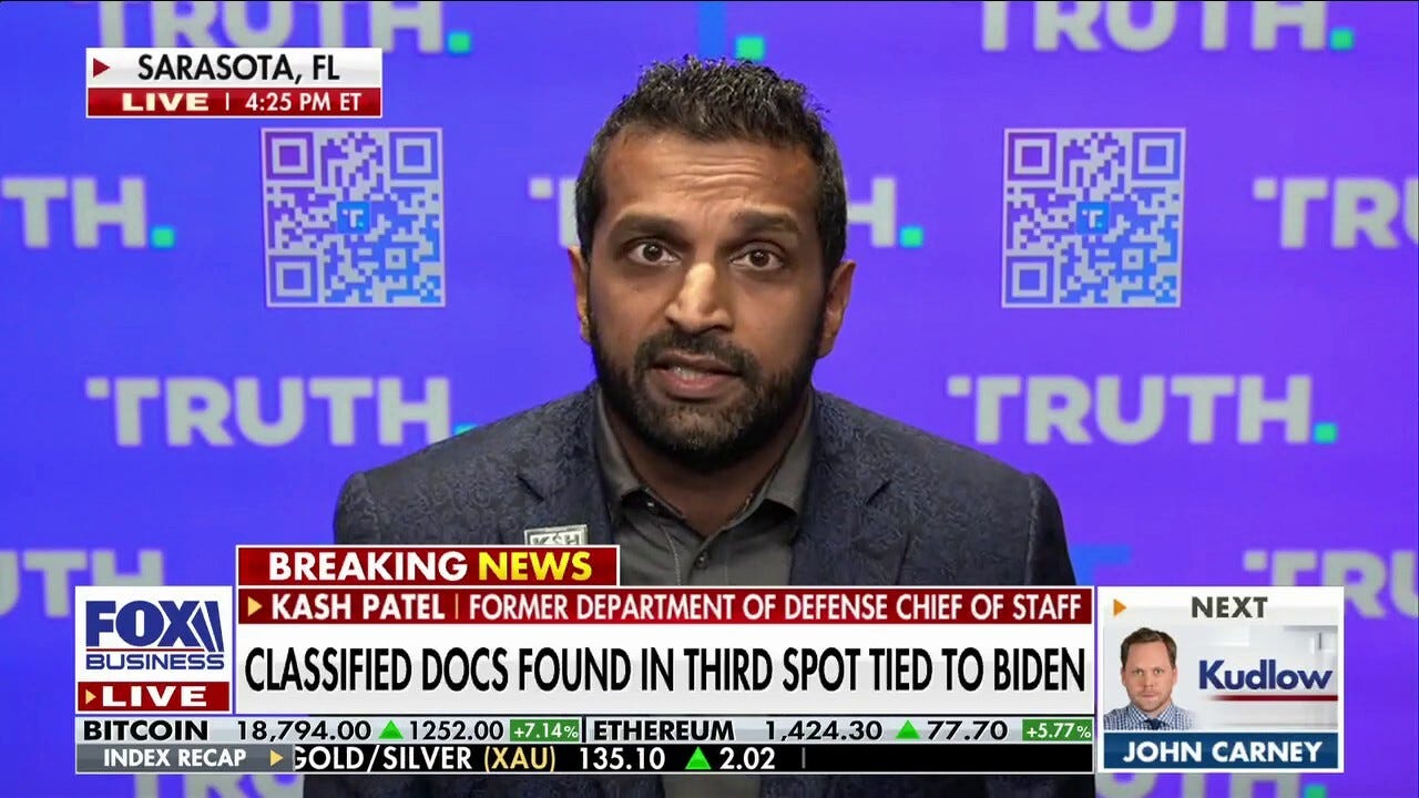 Kash Patel on Biden classified docs: 'These documents have been on the ...