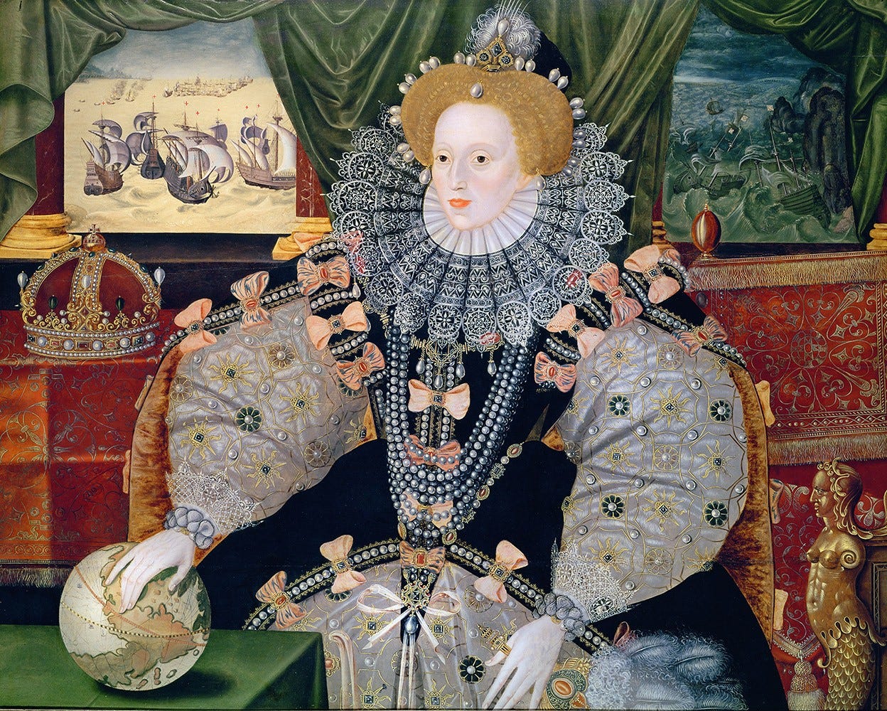 Elizabeth I covered in pearls
