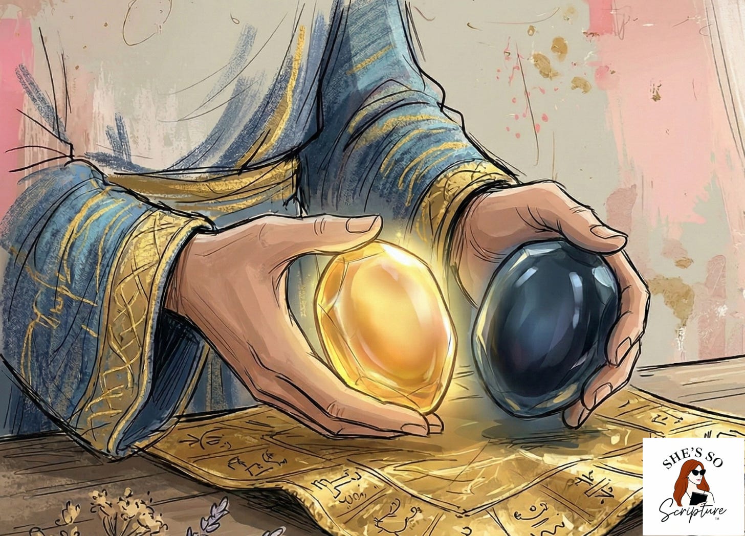 High priest holding urim and thummim High priest holding urim and thummim