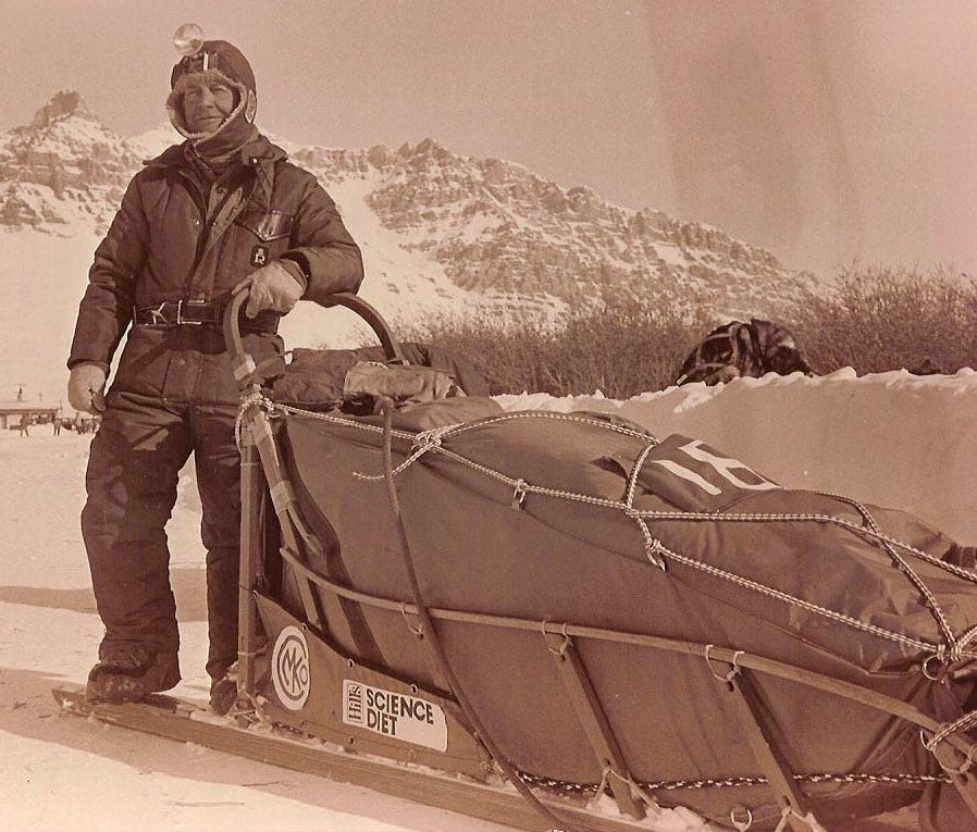 Famous Alaska musher, Joe Redington in Brooks Range.