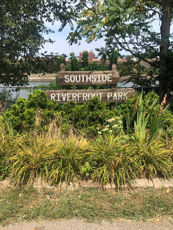 Southside Riverfront Park sign
