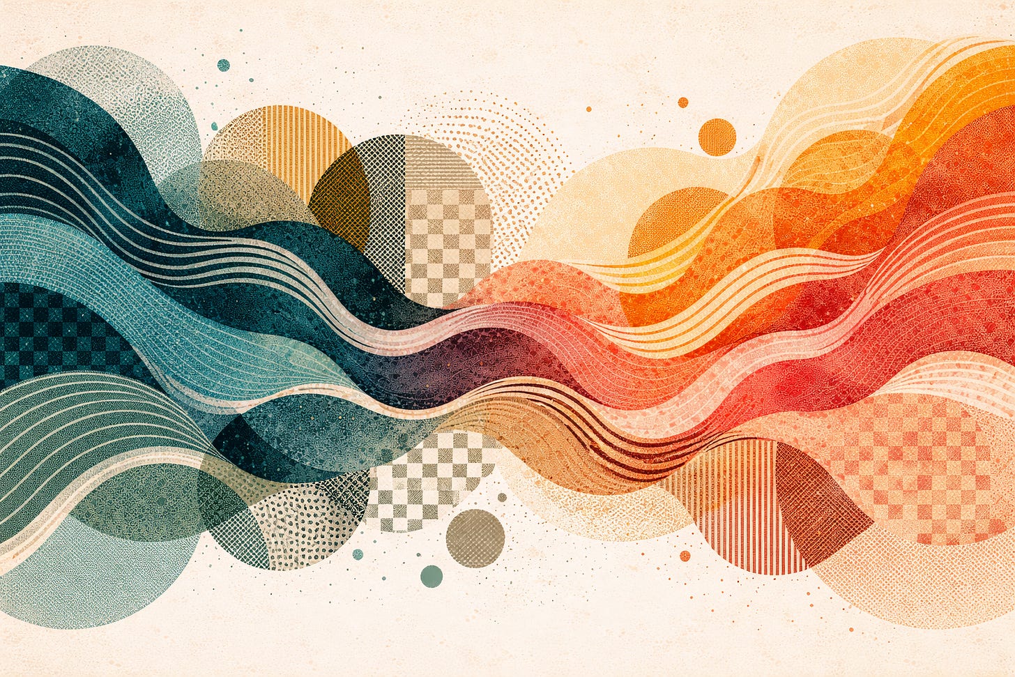 Wavy abstract patterns merging together