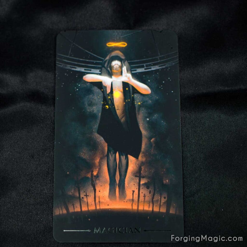 True Black Tarot Magician Card
