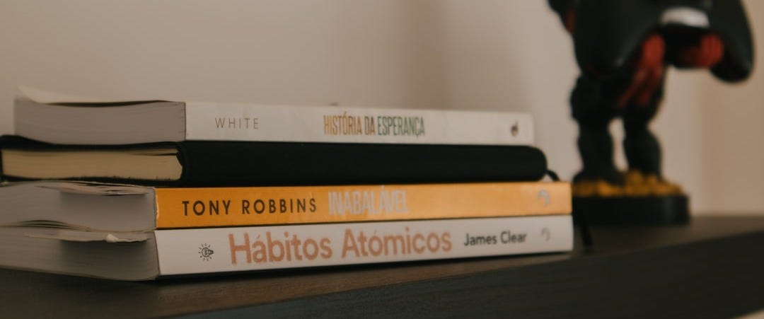 white and black labeled books