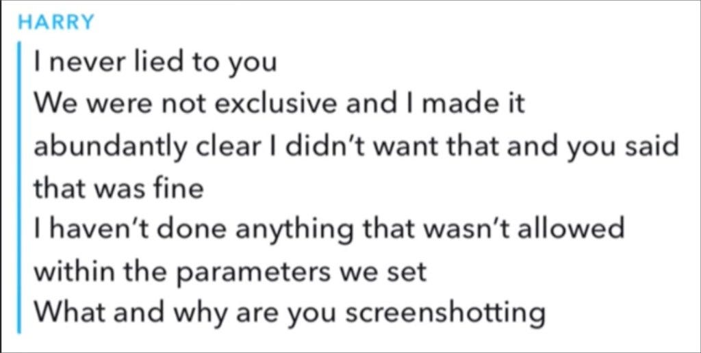 Harry Sisson Snapchat screen grab