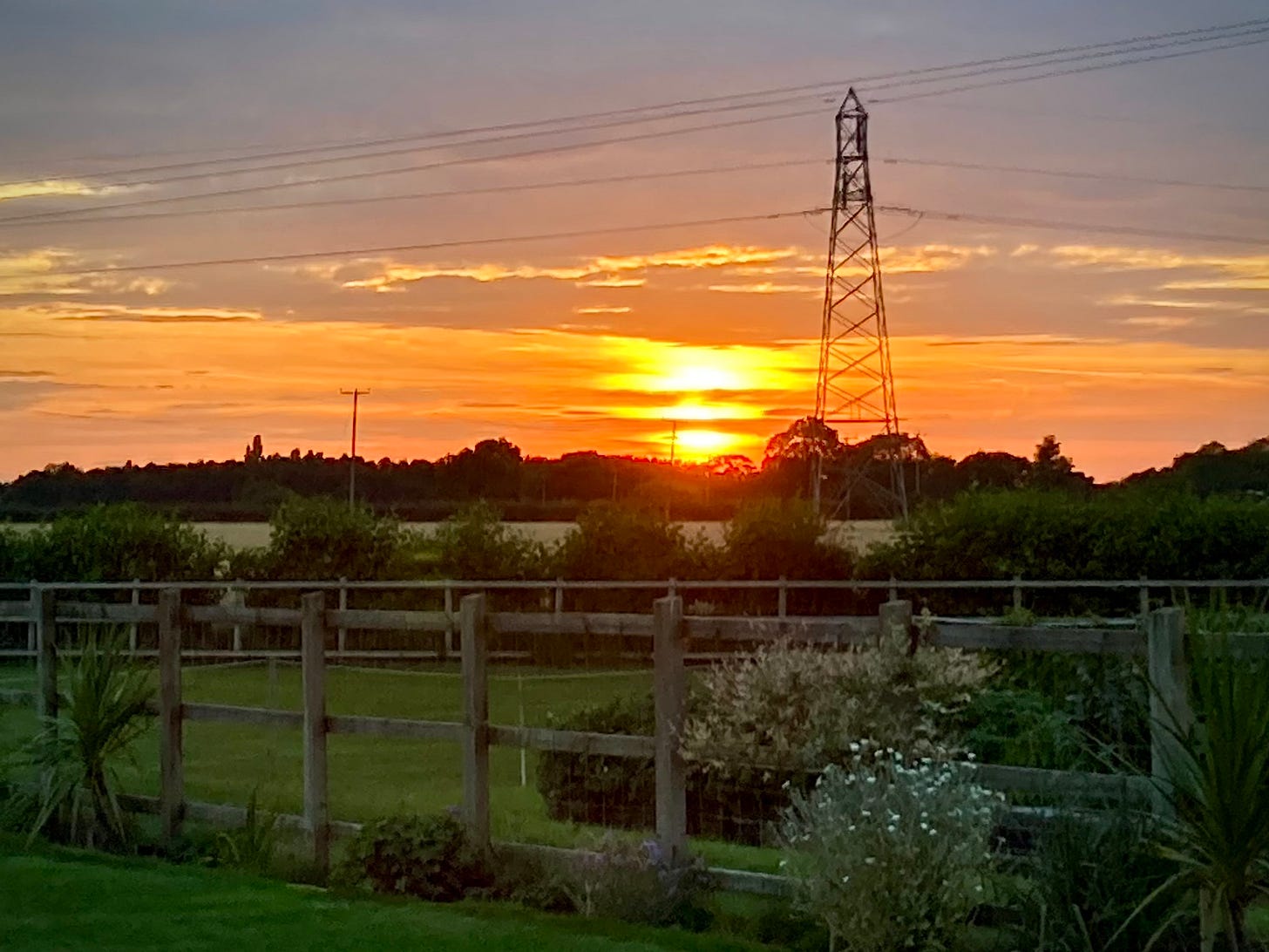 Summer sunset in the Suffolk countryside