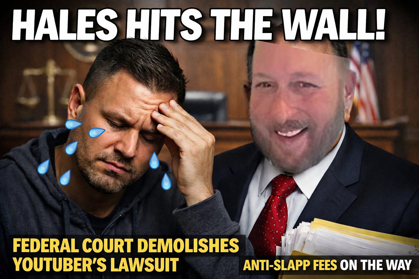 Hales Hits the Wall: Federal judge dismantles Jeremy Hales’ lawsuit, dismissing key claims and triggering anti-SLAPP fee exposure. Hales Hits the Wall: Federal judge dismantles Jeremy Hales’ lawsuit, dismissing key claims and triggering anti-SLAPP fee exposure.