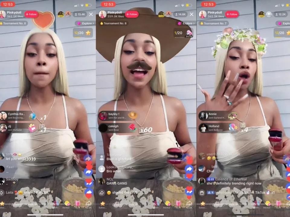 Pinkydoll's NPC livestreams on TikTok