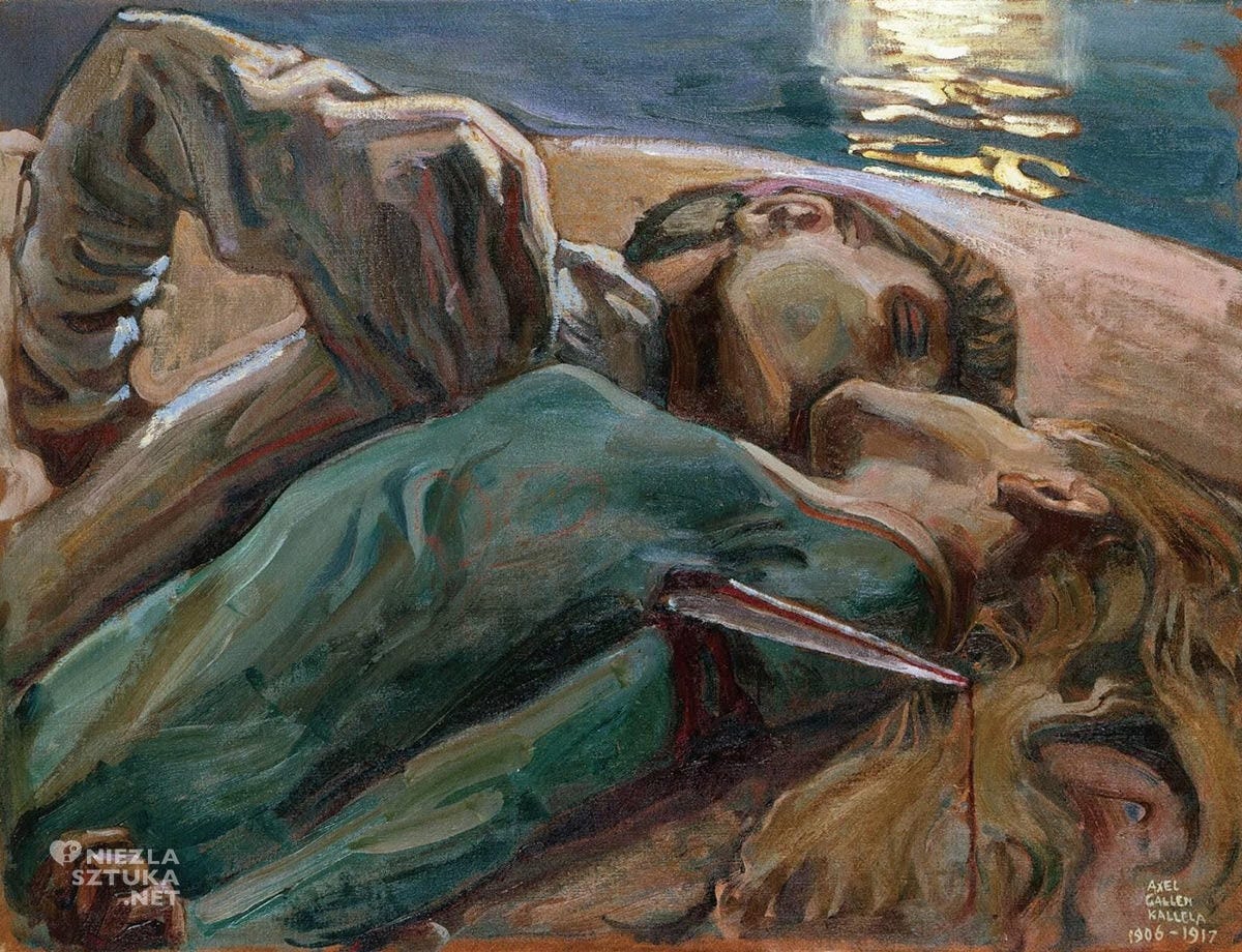 Akseli Gallen Kallela, kochankowie, sztuka europejska, sztuka fińska, malarstwo, Niezła Sztuka