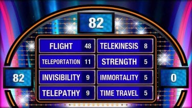 A typical Family Feud survey results display