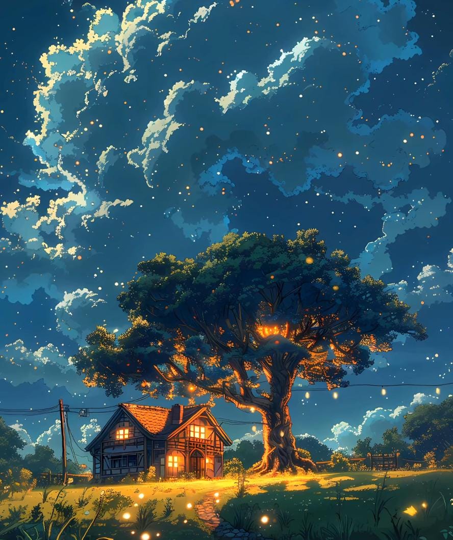 AI art: night sky.