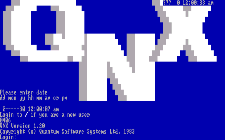 QNX 1.2 - Boot