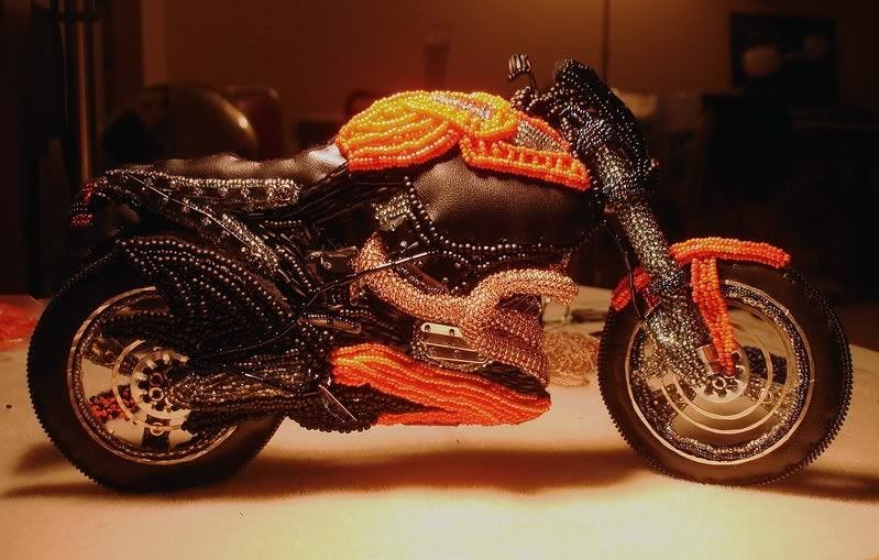 beading blog beaded Buell X-1 lightning motorcycle pop art beadwork bead embroidery beading blog beaded Buell X-1 lightning motorcycle pop art beadwork bead embroidery