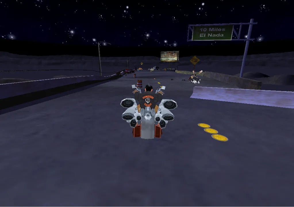 Ben on a motorcycle in Full Throttle 2 Ben on a motorcycle in Full Throttle 2