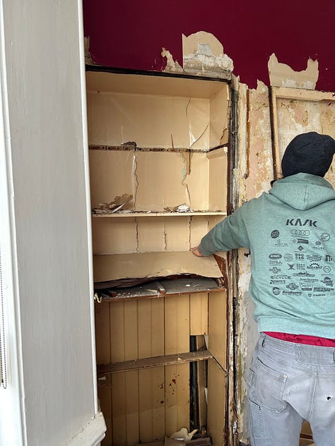 The start of renovations in the bedroom