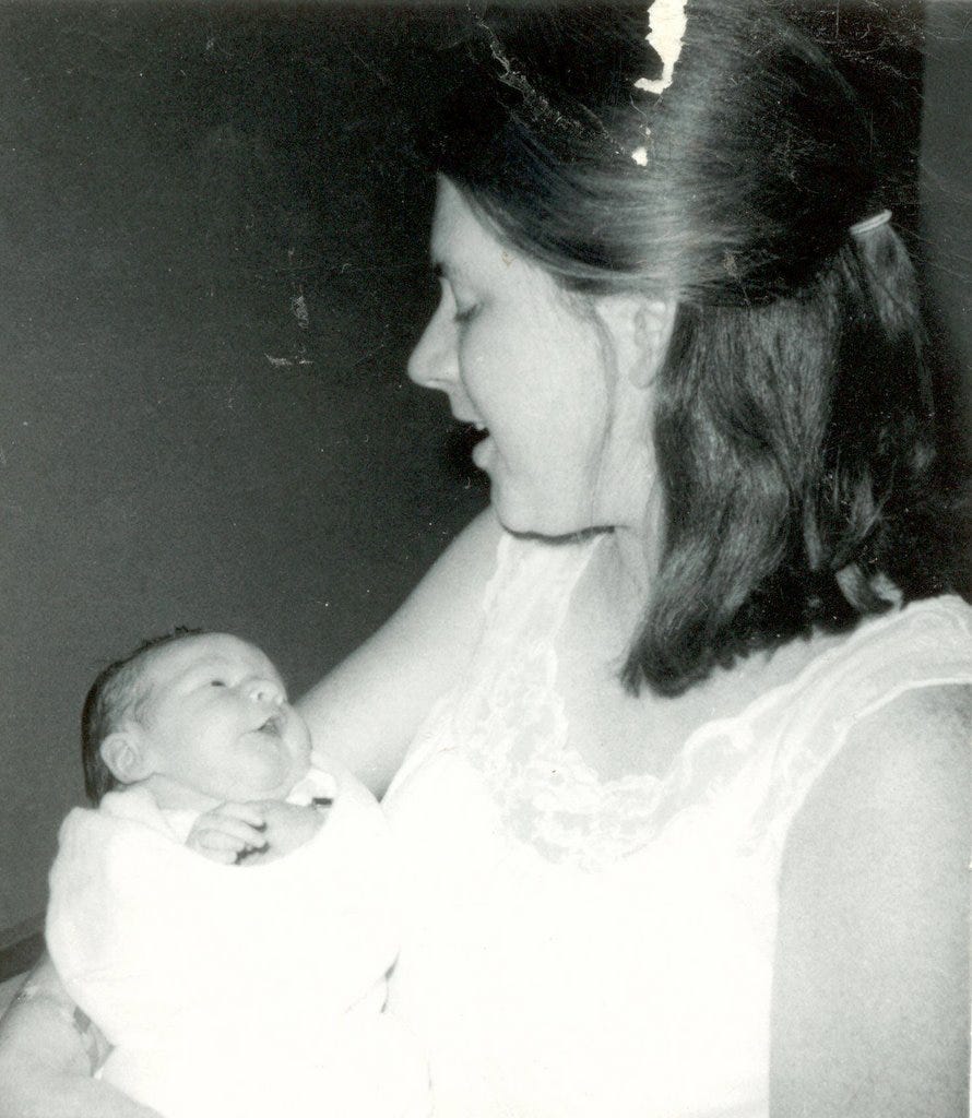 Sue Gale Cooke York with Kimberly Cooper York, 8/15/1969