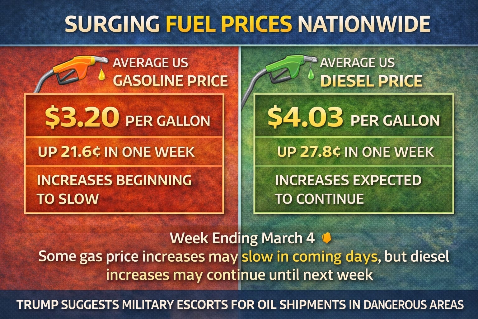 Gas Prices Jump Nationwide as Diesel Surges; Pace of Gasoline Increases ...