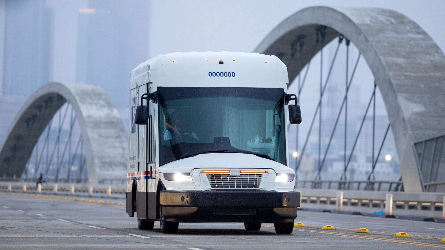 The Postal Service began the rollout of new electric “duck cars” in 2024. Credit: USPS
