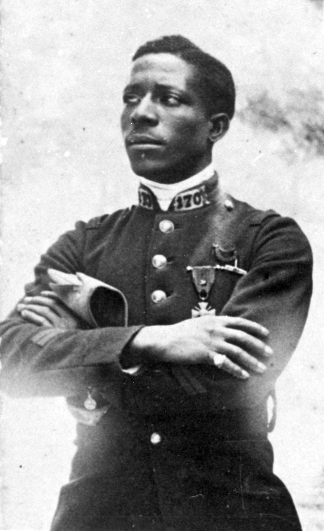 Young black man in uniform