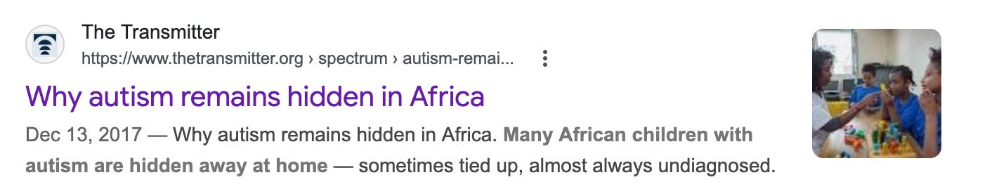 Lower rates of autism in a region or country almost certainly means that those autistic children and adults are diagnosed and are being hidden away. It means less recognition, not less autism.