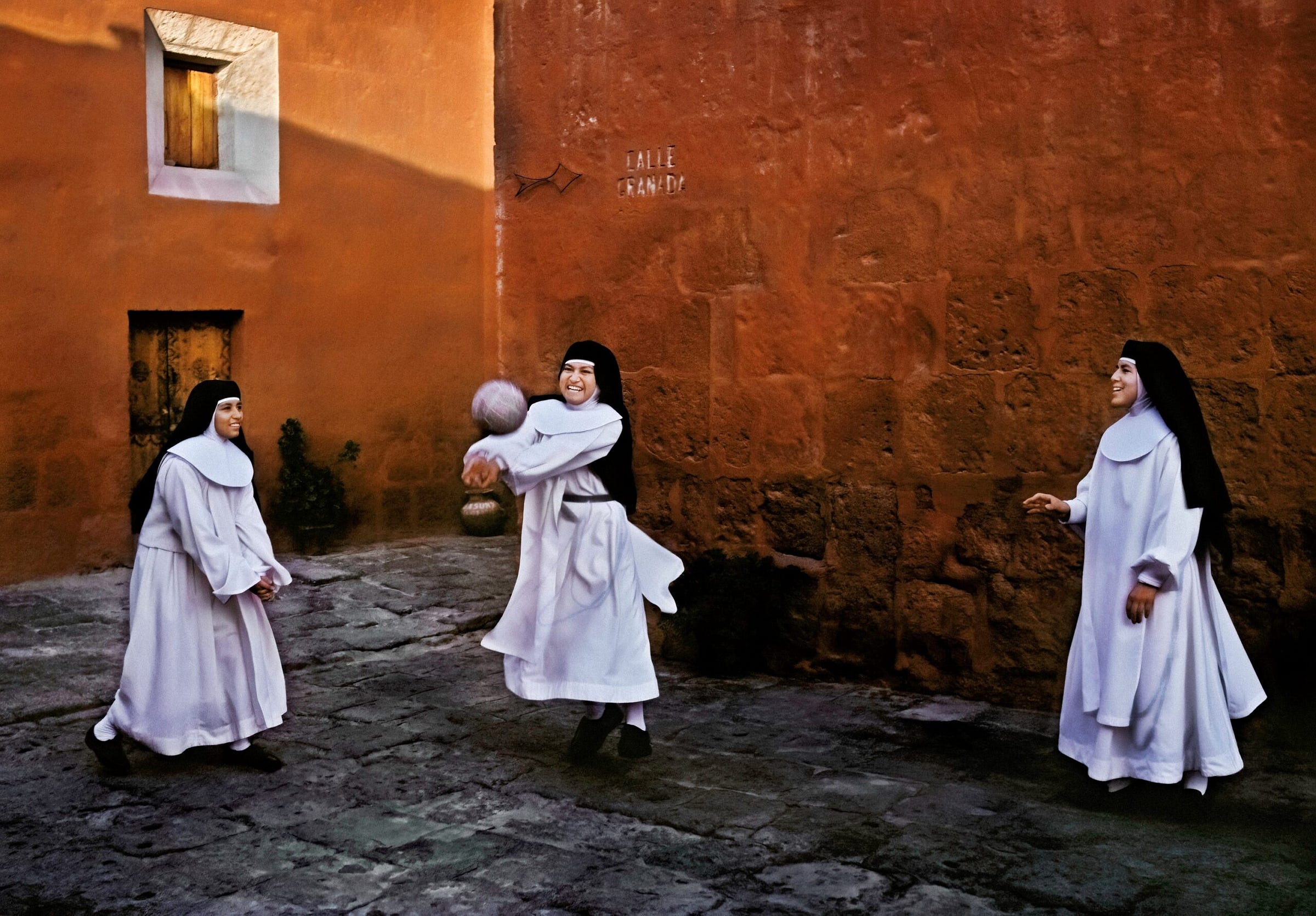 Novice nuns playing volleyball, Arequipa, Peru. Melissa Farlow