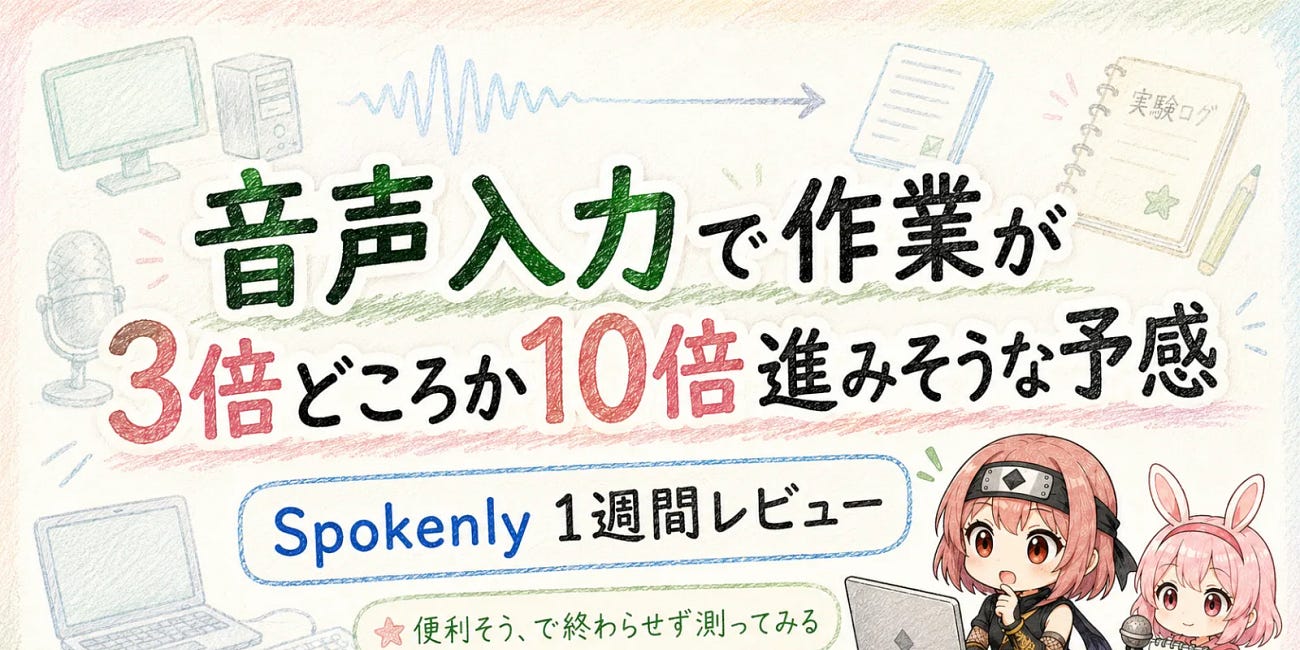 音声入力で作業が3倍どころか 10倍進みそうな予感