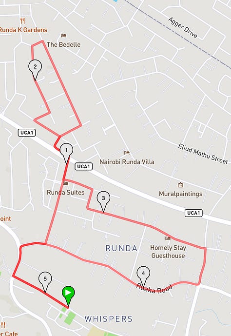 running loops in Nairobi, Kenya