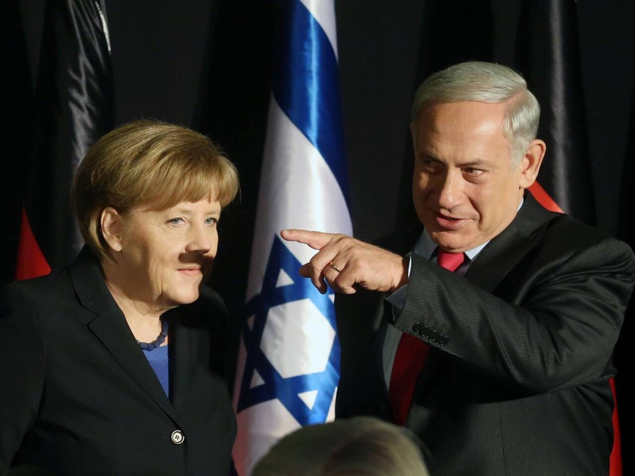 Hitler moustache' casts shadow over Merkel-Netanyahu meeting