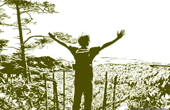 image of adventurer welcoming the outdoors