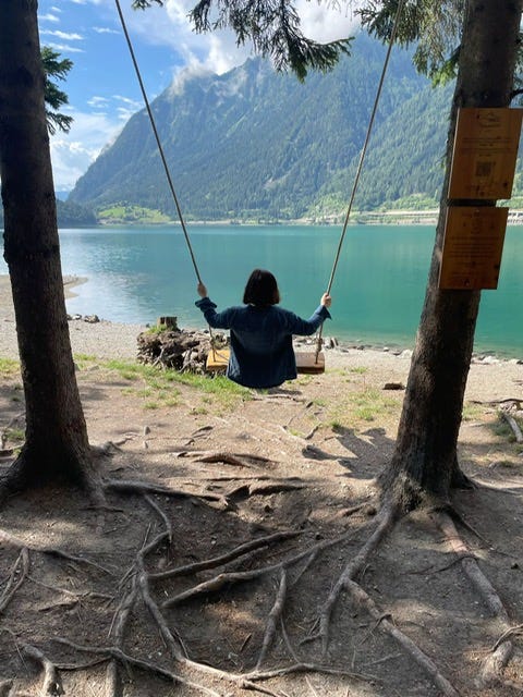 Image By Author - Lady On A Swing