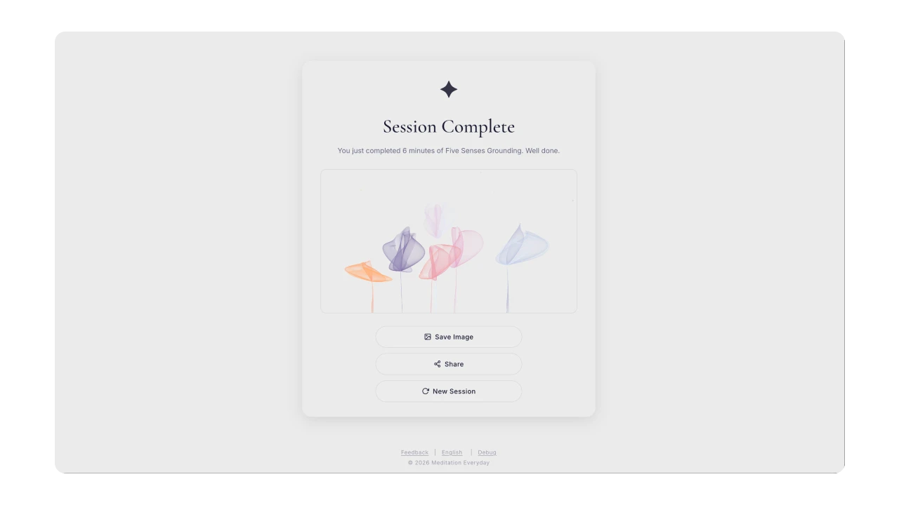 You earn yourself a unique image for every meditation session.