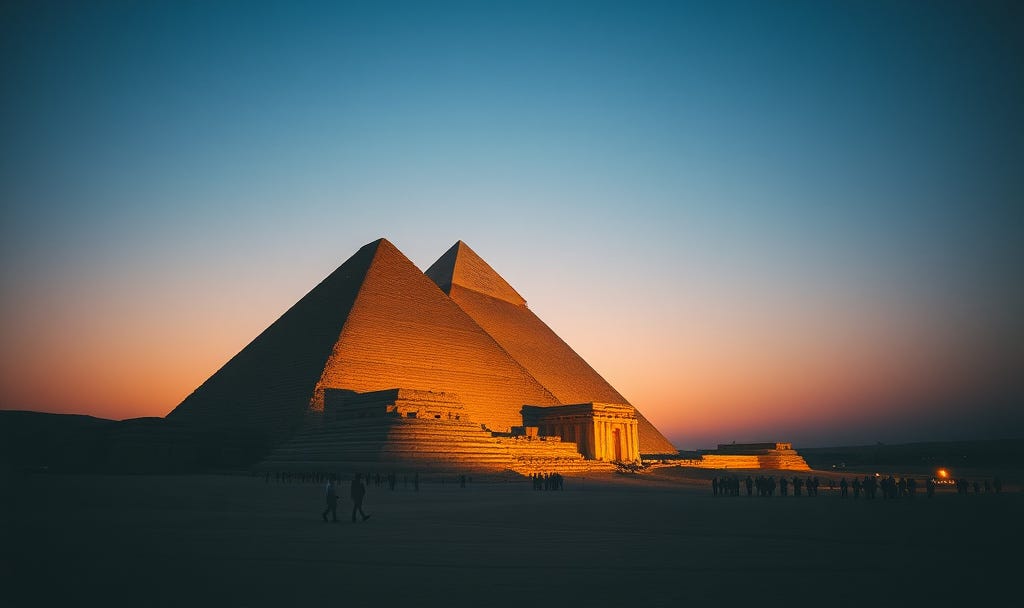 The Great Pyramid of Giza rising from the desert at dawn, symbolizing endurance, legacy, and the architecture of significance across generations. The Great Pyramid of Giza rising from the desert at dawn, symbolizing endurance, legacy, and the architecture of significance across generations.