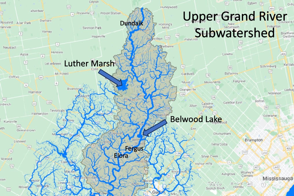 Subwatersheds of the Grand River Basin - by Steve Shikaze
