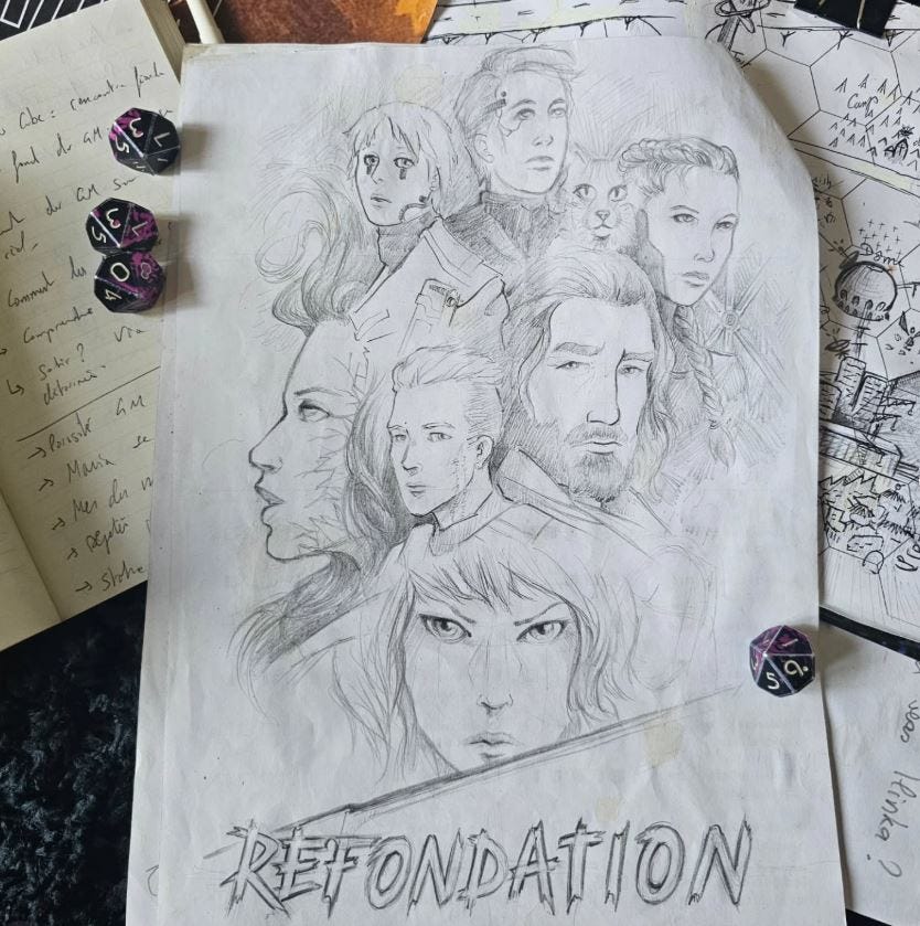 Refondation fan art. Dessin par Camille H.