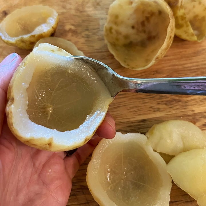 Steps of processing liliko'i fruit rind